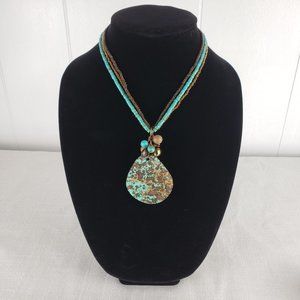 JUST JEWELRY Three Strand Beaded Necklace NWT